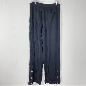 Artelier Nicole Miller Dress‎ Pants Knit Crepe Solid Black Ankle Straight